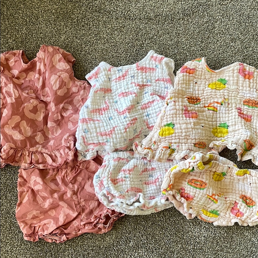 Angel Dear Pink and White Kids Matching Sets